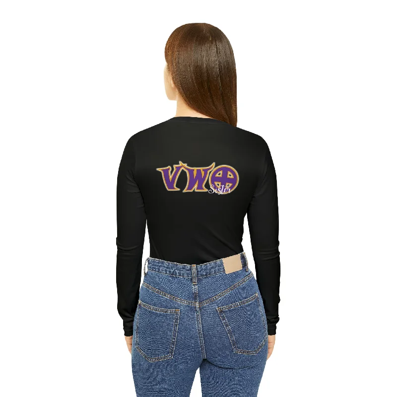 Women's Long Sleeve V-neck Shirt - VWO Sister Stylish Crew Neck Shirt