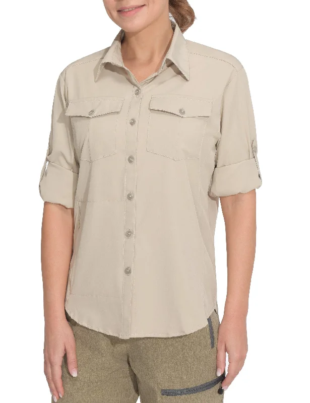 Women's Stretch Quick Dry UPF50+ Long Sleeve Hiking Shirt Relaxed Cotton Short Blouse Women's Stretch Quick Dry UPF50+ Long Sleeve Hiking Shirt Relaxed Cotton Short Blouse