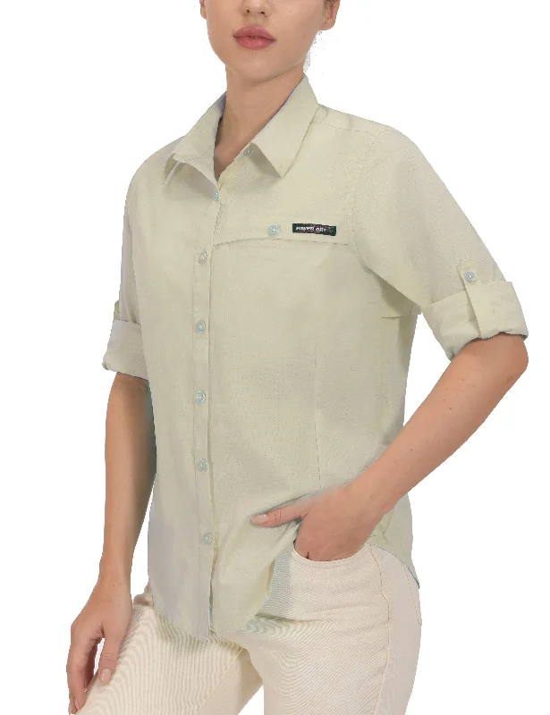 Women's UPF 50+ UV Protection Air-Holes Tech Shirt Elegant Silk Short Shirt