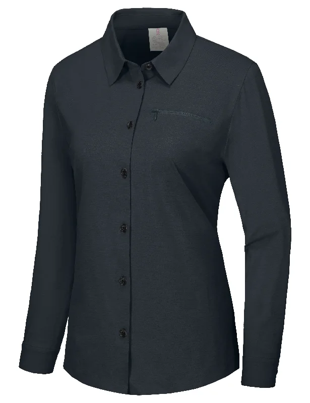 Women's UPF 50+ UV Protection Shirts, Long Sleeve Tops for Fishing, Hiking Elegant Button-Down Short Shirt Women's UPF 50+ UV Protection Shirts, Long Sleeve Tops for Fishing, Hiking Elegant Button-Down Short Shirt