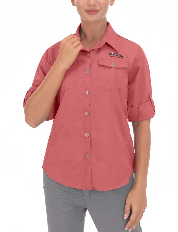 Women's UV Protection Long Sleeve Fishing Shirts Cozy Summer Short Shirt