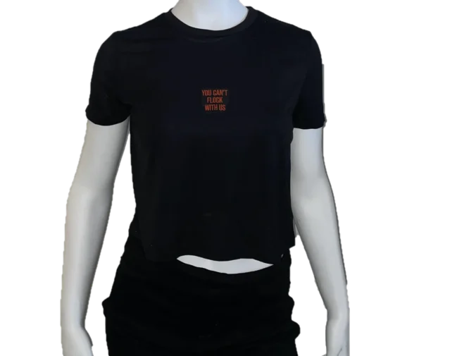 You Can't Flock With Us Crop Tee Seamless Knitted Crochet