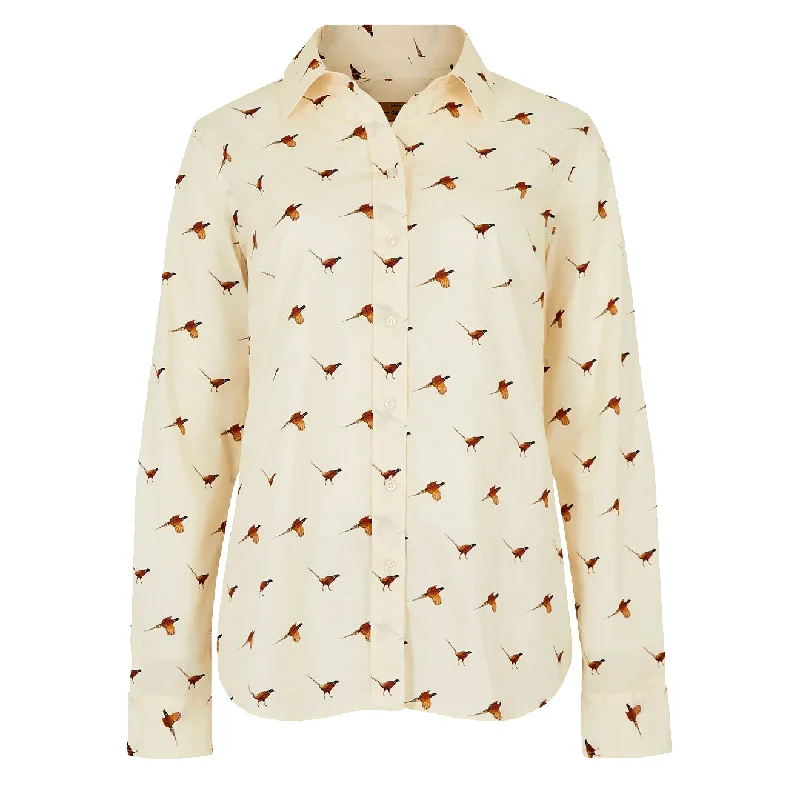 Dubarry Womens Calamint Pheasant Print L/S Shirt Cream