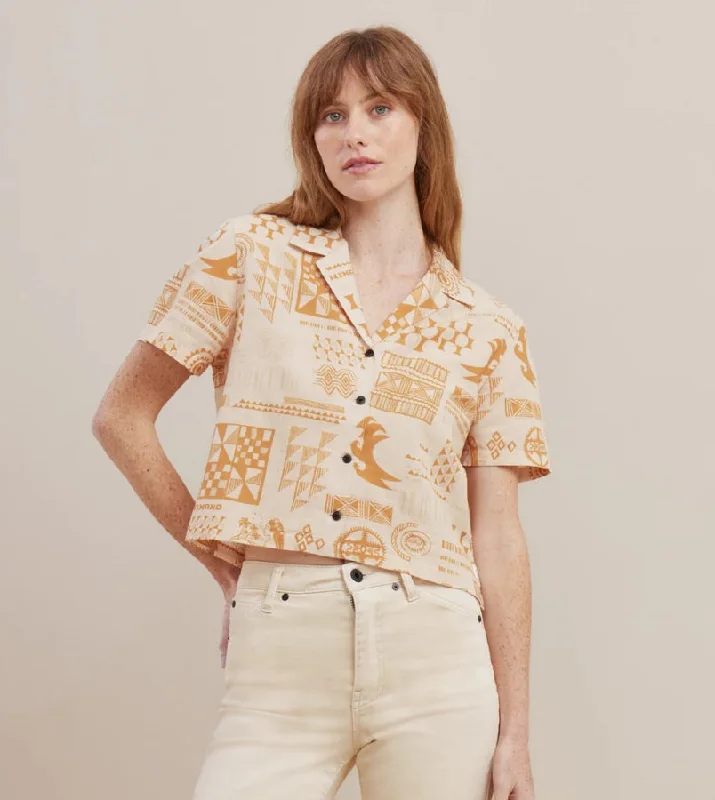 Hinano Idle Button Up Shirt Comfortable Short Sleeve Tunic