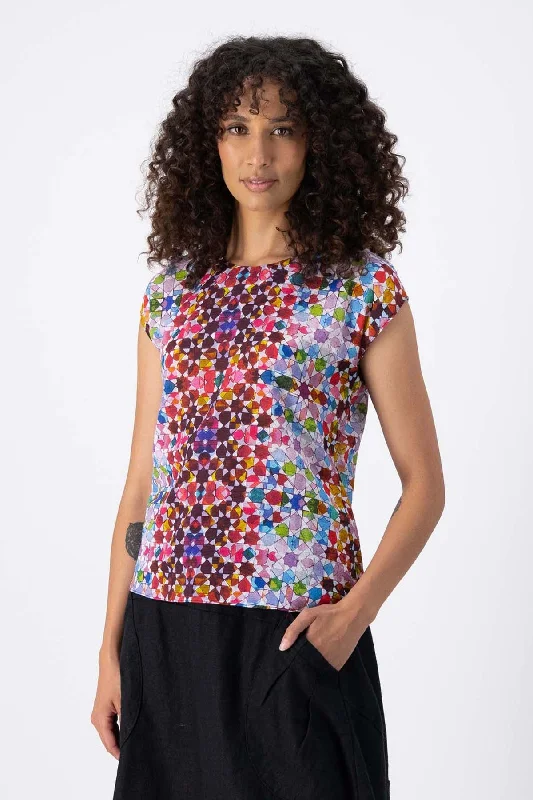 Kaleidoscope Tee Pink in Seersucker