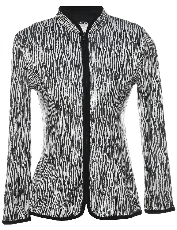Animal Print Evening Jacket - S Faux Fur Fabric Real Fur Fabric Shearling Fabric