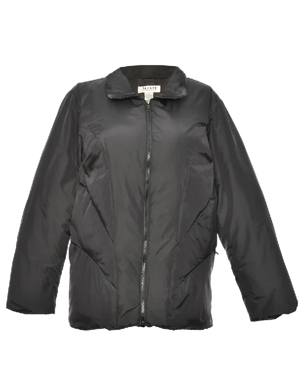 Black Classic Jacket - M A-Line Jacket Boat Neck Shawl Collar