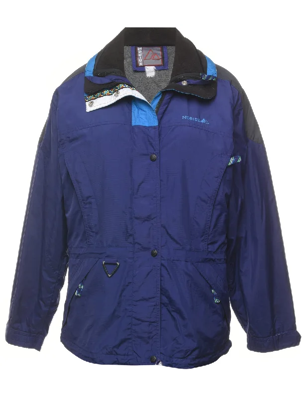Blue Ski Jacket - L Lace Jacket Ribbed Jacket Sequined Jacket