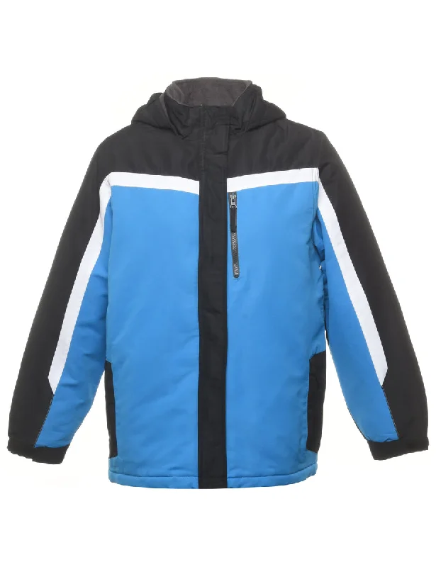 Blue Ski Jacket - L Knit Jacket Woven Jacket Fleece Jacket