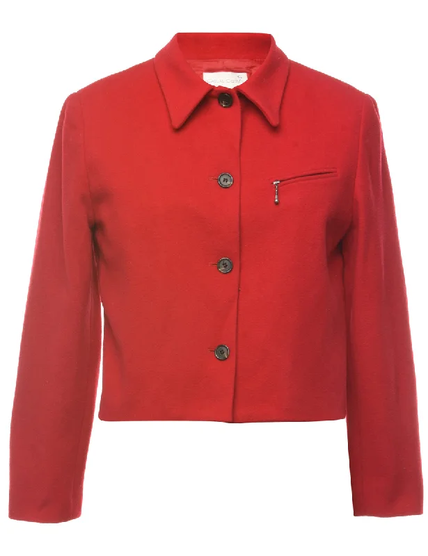 Button Front Jacket - M Jacket Blazer Coat