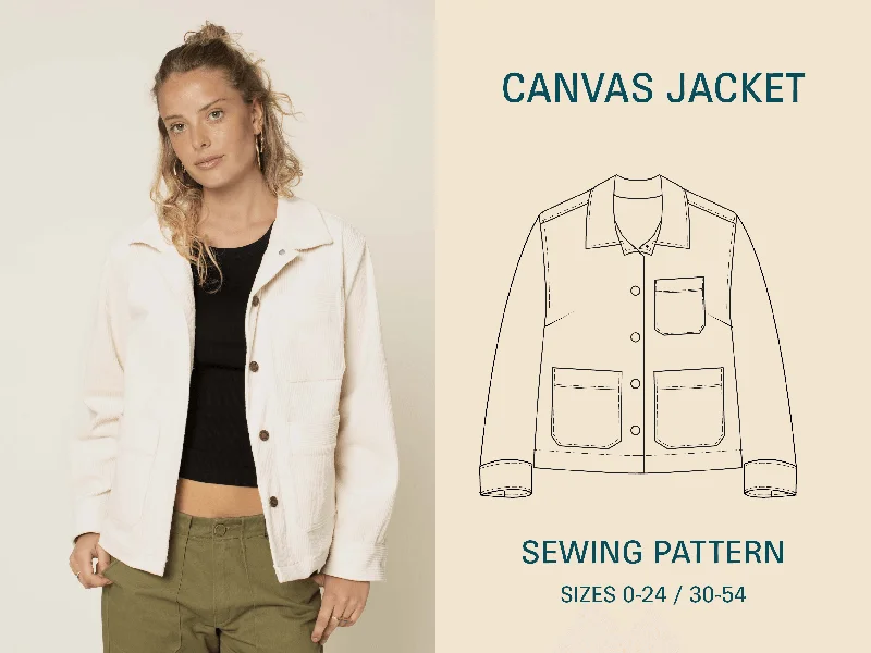 Canvas Jacket sewing pattern Stand-Up Collar Roll-Neck Collar Turtle Neck
