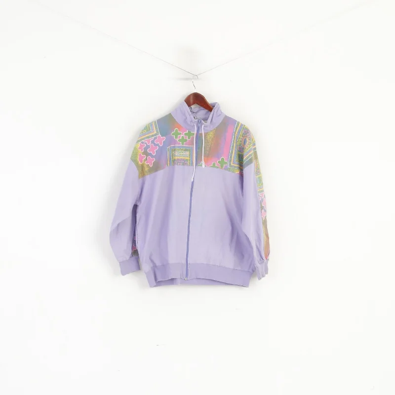 Vintage Women 44/46 L Bomber Jacket Violet Cotton Festival Full Zip Retro Top Tiered Jacket Buttoned Jacket Zippered Jacket Vintage Women 44/46 L Bomber Jacket Violet Cotton Festival Full Zip Retro Top Tiered Jacket Buttoned Jacket Zippered Jacket