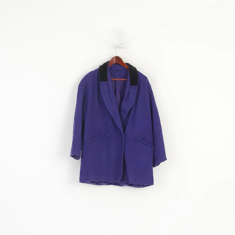 C&A Yessica Women 42 L Jacket Purple Wool Double Breasted Vintage Oversize Coat Hoodie Zip-Up Jacket Button-Up Jacket C&A Yessica Women 42 L Jacket Purple Wool Double Breasted Vintage Oversize Coat Hoodie Zip-Up Jacket Button-Up Jacket