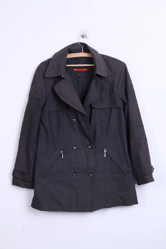 DAMO Womens 12 L Jacket Cotton Dark Grey Double Breasted Elasticated Jacket Padded Jacket Insulated Jacket DAMO Womens 12 L Jacket Cotton Dark Grey Double Breasted Elasticated Jacket Padded Jacket Insulated Jacket