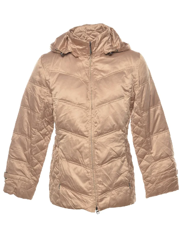 Hooded Puffer Jacket - S Herringbone Jacket Houndstooth Jacket Plaid Jacket