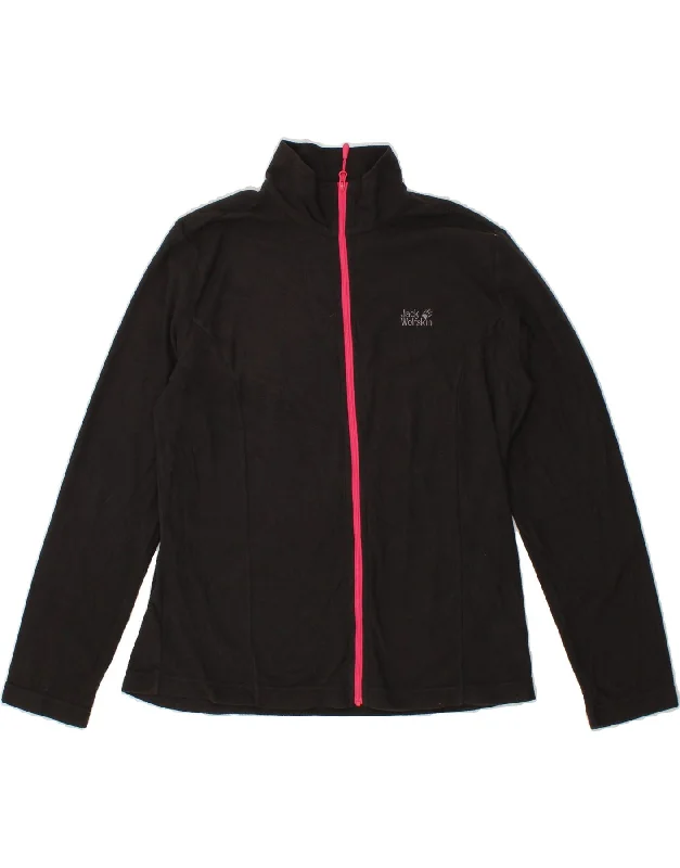 JACK WOLFSKIN Womens Fleece Jacket UK 18 XL Black Polyester Welt Pockets Slit Pockets Flap Pockets JACK WOLFSKIN Womens Fleece Jacket UK 18 XL Black Polyester Welt Pockets Slit Pockets Flap Pockets