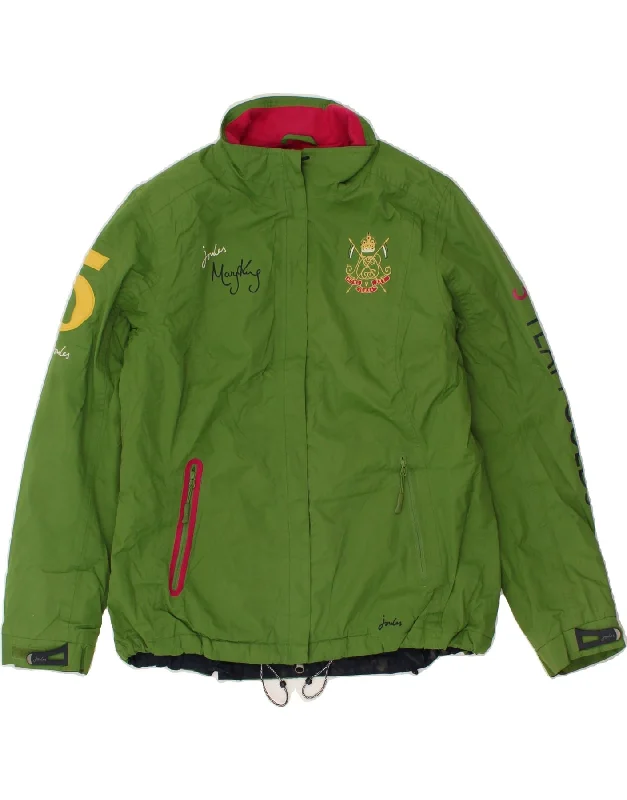 JOULES Womens Graphic Windbreaker Jacket UK 14 Large Green Polyester Faux Fur Jacket Real Fur Jacket Shearling Jacket JOULES Womens Graphic Windbreaker Jacket UK 14 Large Green Polyester Faux Fur Jacket Real Fur Jacket Shearling Jacket