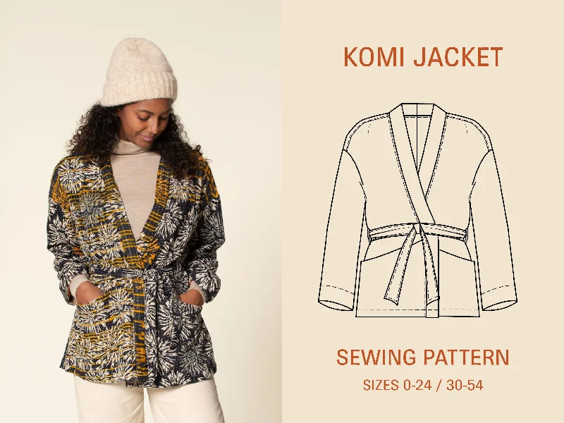 Komi Wrap Jacket Sewing Pattern Quilted Jacket Puffer Jacket Insulated Jacket