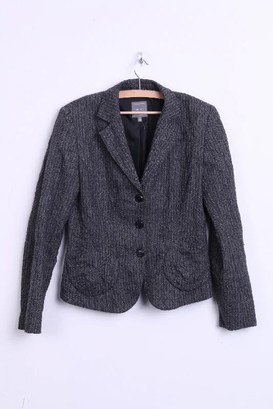 MARC AUREL Womens 38 M Jacket Blazer Striped Grey Wool Wool Fabric Cashmere Fabric Tweed Fabric MARC AUREL Womens 38 M Jacket Blazer Striped Grey Wool Wool Fabric Cashmere Fabric Tweed Fabric