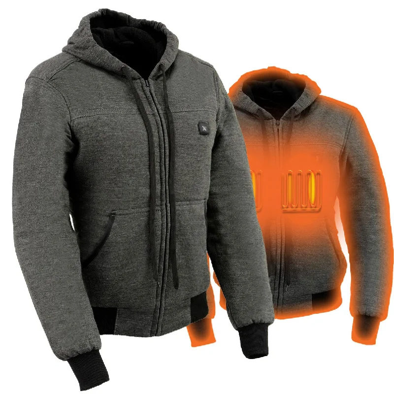 Nexgen Heat NXL2713SET Women 'Heated' Front Zipper Grey Hoodie Jacket for Outdoor Activities w/ Battery Pack A-Line Jacket Boat Neck Shawl Collar Nexgen Heat NXL2713SET Women 'Heated' Front Zipper Grey Hoodie Jacket for Outdoor Activities w/ Battery Pack A-Line Jacket Boat Neck Shawl Collar
