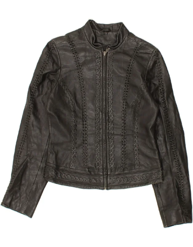 OASIS Womens Crop Leather Jacket UK 8 Small Black Leather Plaid Jacket Tartan Jacket Houndstooth Jacket OASIS Womens Crop Leather Jacket UK 8 Small Black Leather Plaid Jacket Tartan Jacket Houndstooth Jacket