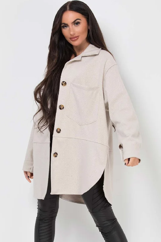 Oversized Shacket Jacket Beige Denim Jacket Leather Jacket Suede Jacket