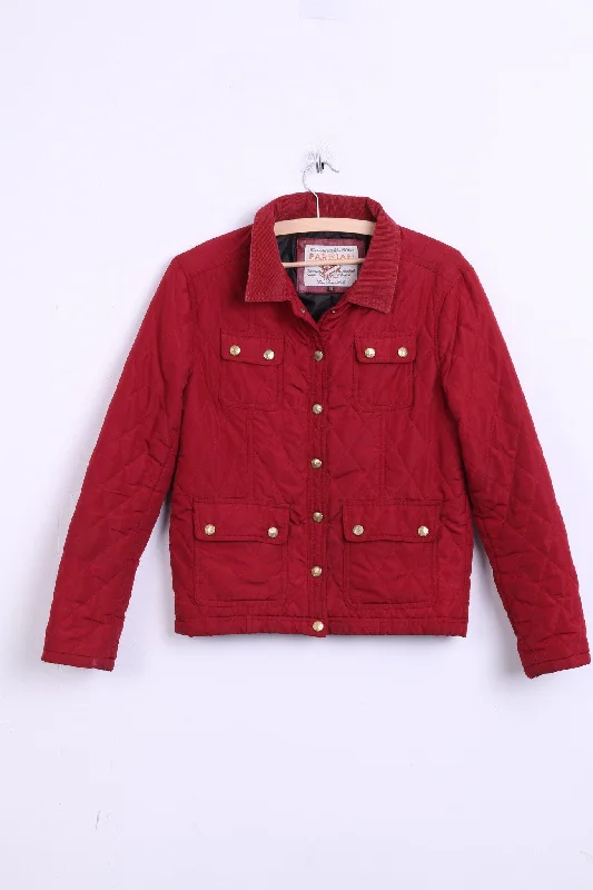 Parisian Womens 10 S Quilted Jacket Maroon Patch Handcrafted Notch Collar Jacket Peter Pan Collar Jacket Cowl Neck Jacket Parisian Womens 10 S Quilted Jacket Maroon Patch Handcrafted Notch Collar Jacket Peter Pan Collar Jacket Cowl Neck Jacket