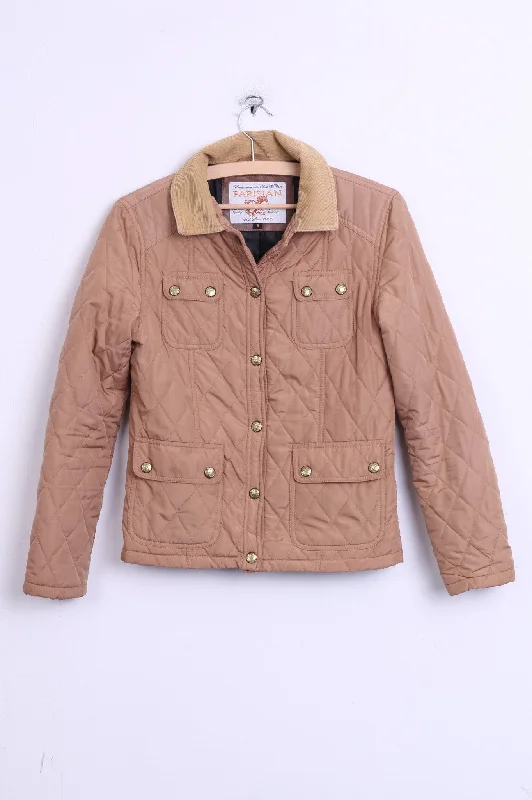 Parisian Womens 8 S Quilted Jacket Beige Patch Handcrafted Fleece Jacket Down Jacket Parka Parisian Womens 8 S Quilted Jacket Beige Patch Handcrafted Fleece Jacket Down Jacket Parka