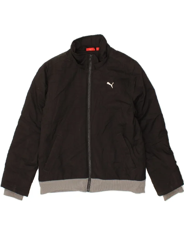 PUMA Womens Bomber Jacket UK 14 Medium Black Fleece Fabric Down Fabric Feather Fabric PUMA Womens Bomber Jacket UK 14 Medium Black Fleece Fabric Down Fabric Feather Fabric