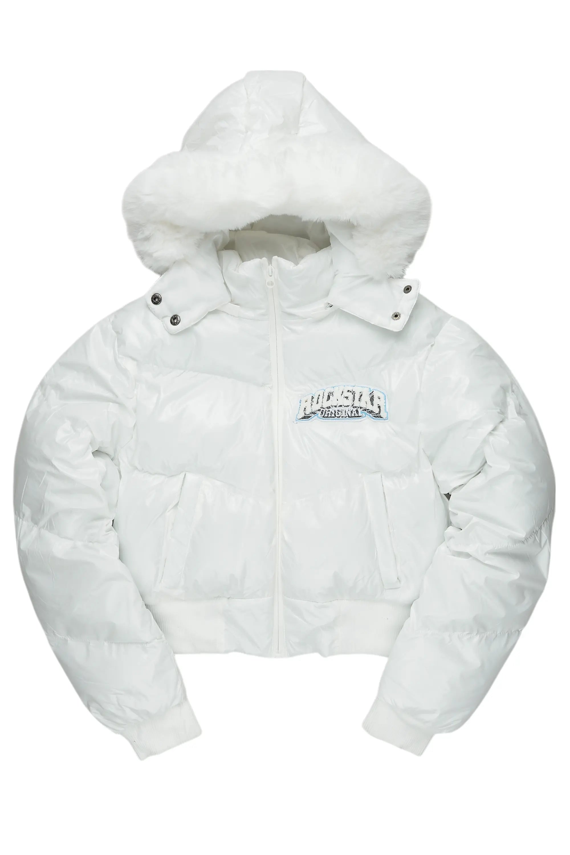 Chrishona White Puffer Jacket Faux Fur Jacket Real Fur Jacket Shearling Jacket