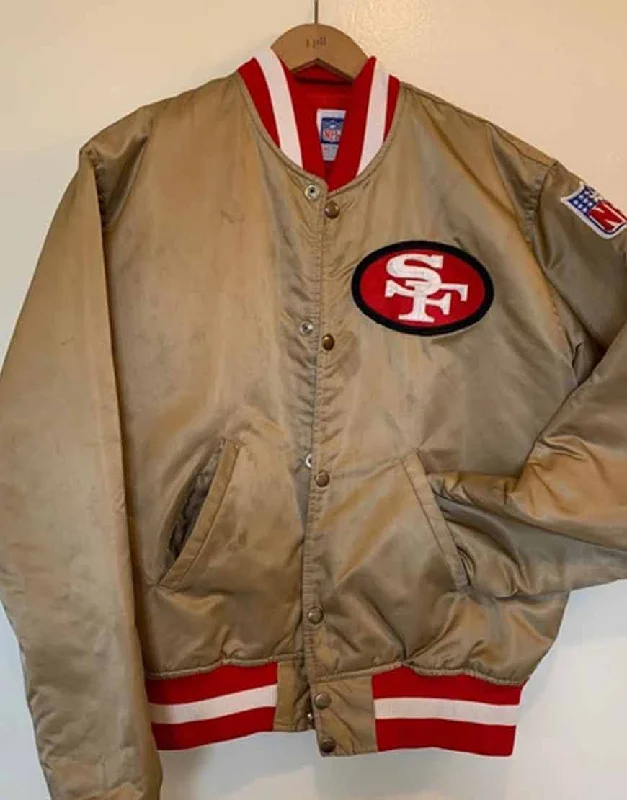 San Francisco 49ers Gold Jacket Hoodie Zip-Up Jacket Button-Up Jacket