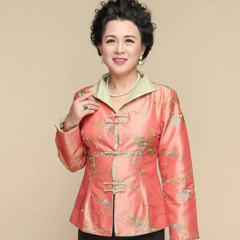 V Neck Foral Embroidery Taffeta Chinese Style Jacket V-Neck Jacket Boat Neck Jacket Square Neck Jacket V Neck Foral Embroidery Taffeta Chinese Style Jacket V-Neck Jacket Boat Neck Jacket Square Neck Jacket