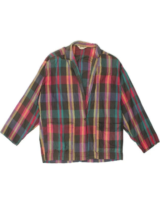 VINTAGE Womens Oversized 1 Button Blazer Jacket UK 10 Small Multicoloured Cardigan Sweater Pullover VINTAGE Womens Oversized 1 Button Blazer Jacket UK 10 Small Multicoloured Cardigan Sweater Pullover