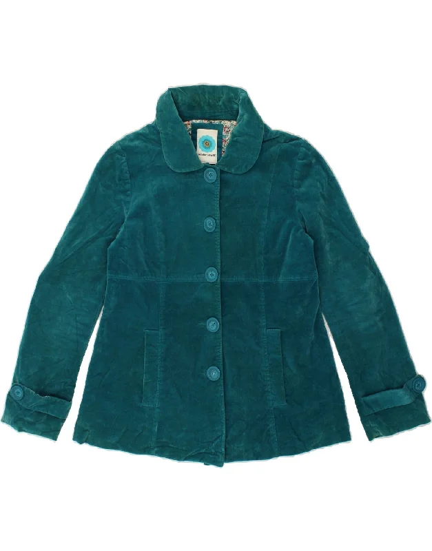 WHITE STUFF Womens Corduroy Jacket UK 14 Medium Turquoise Cotton Notch Collar Peter Pan Collar Cowl Neck WHITE STUFF Womens Corduroy Jacket UK 14 Medium Turquoise Cotton Notch Collar Peter Pan Collar Cowl Neck