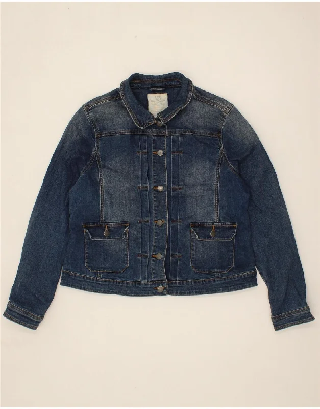 WHITE STUFF Womens Denim Jacket UK 16 Large Blue Cotton V-Neck Jacket Boat Neck Jacket Square Neck Jacket WHITE STUFF Womens Denim Jacket UK 16 Large Blue Cotton V-Neck Jacket Boat Neck Jacket Square Neck Jacket