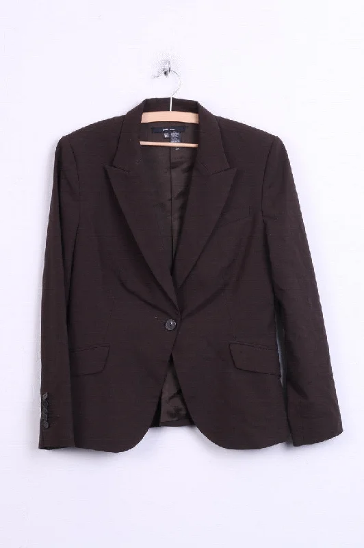 ZARA Basic Womens 42 L Jacket Blazer Brown Single Breasted Nylon Jacket Polyester Jacket Spandex Jacket ZARA Basic Womens 42 L Jacket Blazer Brown Single Breasted Nylon Jacket Polyester Jacket Spandex Jacket