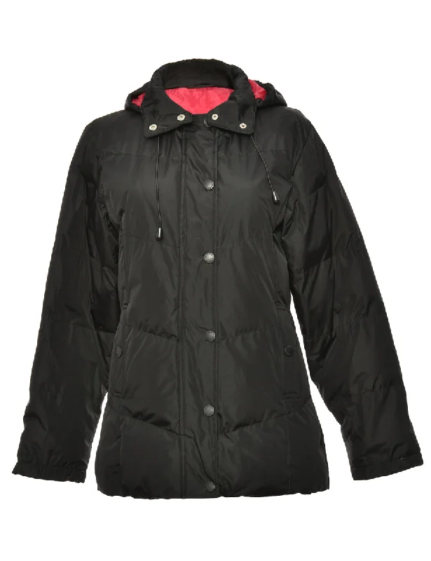 Zip-Front Black Classic Puffer Jacket - M Chenille Jacket Brocade Jacket Lace Jacket Zip-Front Black Classic Puffer Jacket - M Chenille Jacket Brocade Jacket Lace Jacket