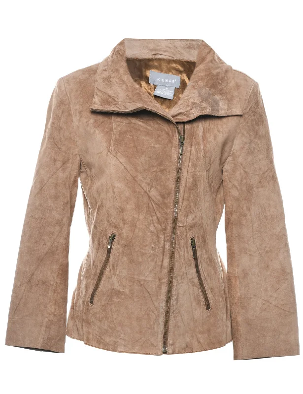 Zip Front Suede Jacket - M Chenille Jacket Brocade Jacket Lace Jacket