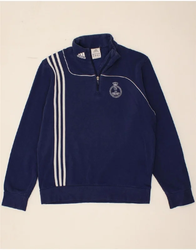ADIDAS Mens Zip Neck Sweatshirt Jumper UK 40/42 Medium Navy Blue Cotton Hoodie with Hem Fringe Bohemian Relaxed ADIDAS Mens Zip Neck Sweatshirt Jumper UK 40/42 Medium Navy Blue Cotton Hoodie with Hem Fringe Bohemian Relaxed