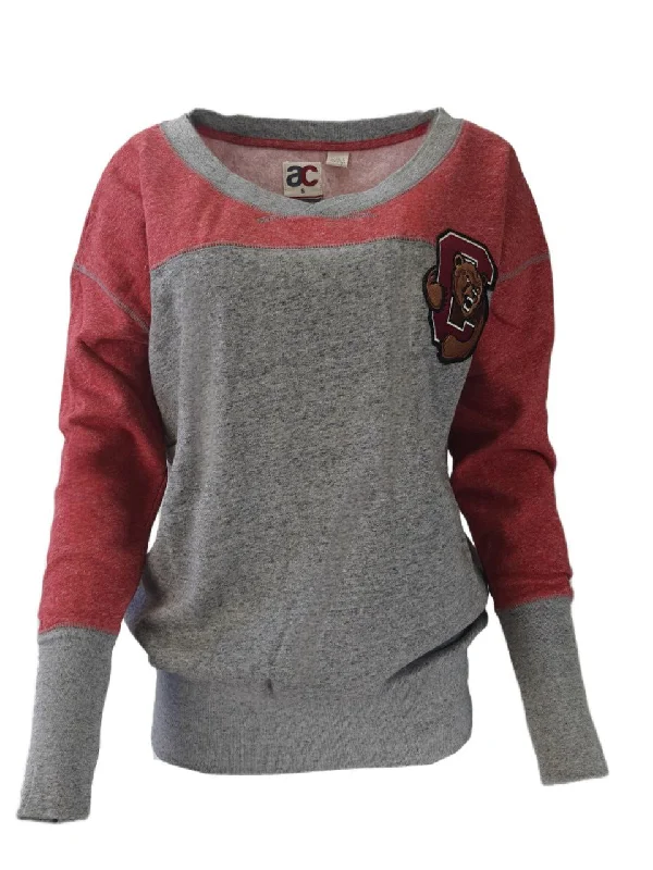 AMERICAN COLLEGIATE Women's Grey Cornell Sweatshirt #W011CO2A NWT Hoodie with Hem Embroidery Detailed Premium