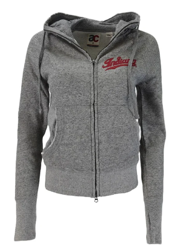 AMERICAN COLLEGIATE Women's Grey Indiana Hoodie #W016IN1A NWT Hoodie with Velcro Closure Adjustable Secure