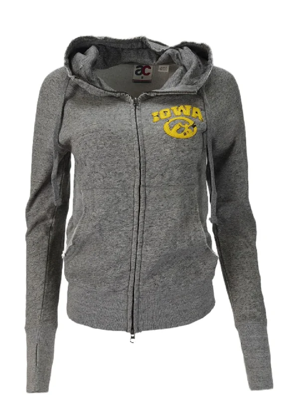 AMERICAN COLLEGIATE Women's Grey Iowa Hoodie #W016IO1A NWT Hoodie with Zipper Versatile Modern AMERICAN COLLEGIATE Women's Grey Iowa Hoodie #W016IO1A NWT Hoodie with Zipper Versatile Modern