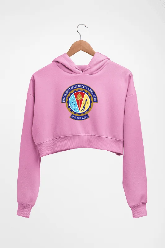 bits pilani Crop HOODIE FOR WOMEN Hoodie with Rolled Sleeves Casual Relaxed
