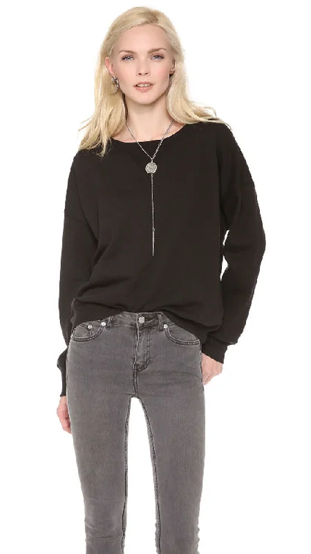 BLK DNM Women's Black Sweatshirt 6 #MHC14301 $125 NWT Hoodie with Cuffed Sleeves Snug Secure BLK DNM Women's Black Sweatshirt 6 #MHC14301 $125 NWT Hoodie with Cuffed Sleeves Snug Secure