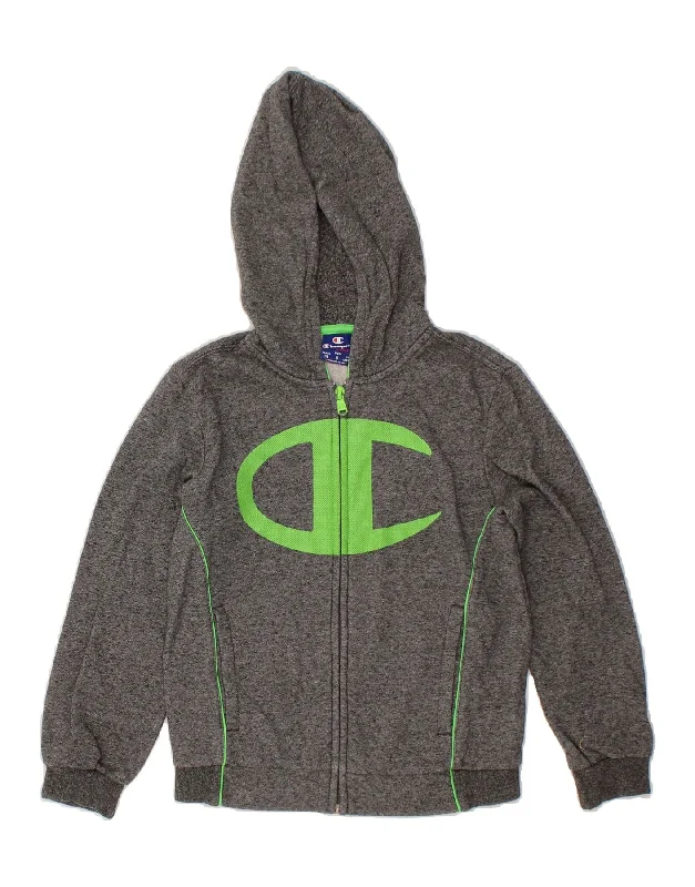 CHAMPION Boys Graphic Zip Hoodie Sweater 7-8 Years Small Grey Flecked Hoodie with V-Neck Classic Versatile CHAMPION Boys Graphic Zip Hoodie Sweater 7-8 Years Small Grey Flecked Hoodie with V-Neck Classic Versatile