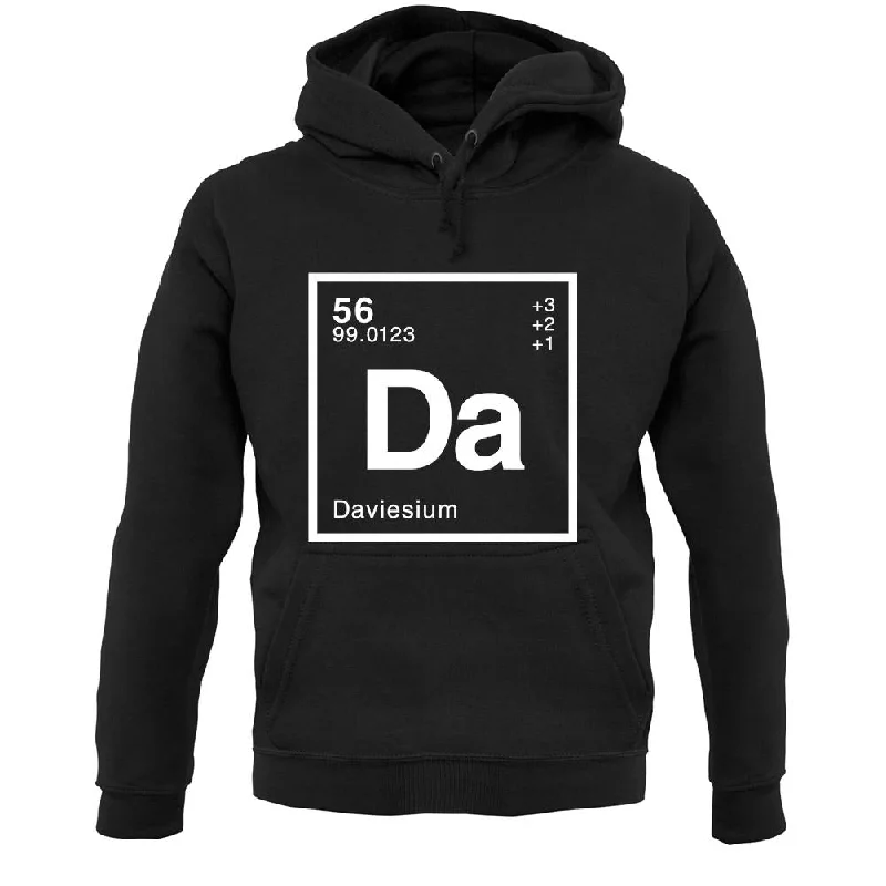 Davies - Periodic Element Unisex Hoodie Cotton Hoodie Fleece Lining Warmth