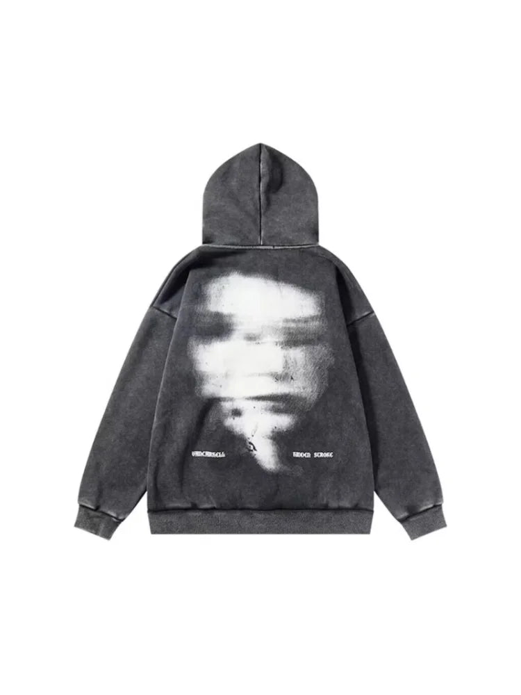 KG Graphic Zip Up Sweatshirts Hoodie with Hem Contrast Bold Stylish