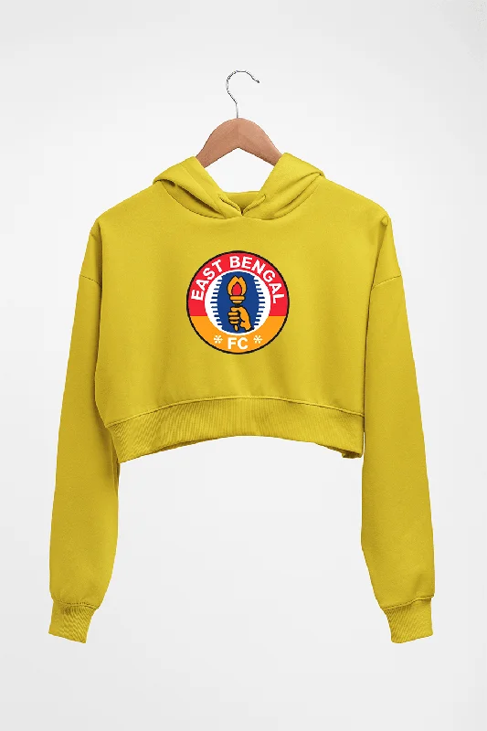 East Bengal FC Crop HOODIE FOR WOMEN Hoodie with Double Zipper Versatile Adjustable
