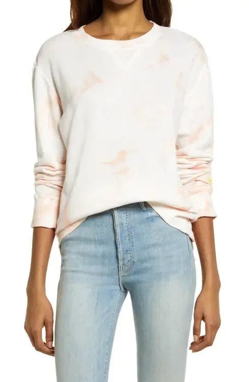 Faherty Women's Clementine Tie Dye Oasis Terry Crew Sweatshirt NWT Hoodie with Embroidery Detailed Premium Faherty Women's Clementine Tie Dye Oasis Terry Crew Sweatshirt NWT Hoodie with Embroidery Detailed Premium