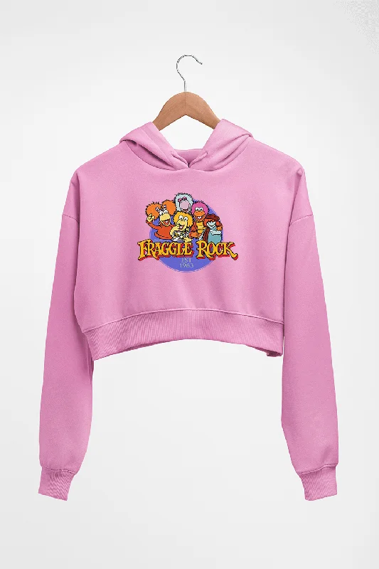 Fraggle Rock Crop HOODIE FOR WOMEN Hoodie with Metallic Shiny Futuristic
